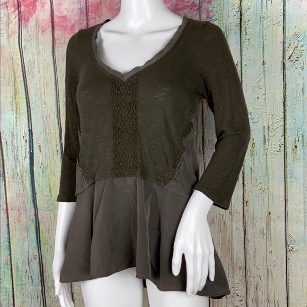 Anthropologie Meadow Rue Meila Peplum Top